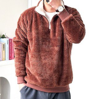 핏콕 남성용 겨울 양털 보아털 아노락 반집업 맨투맨 빅사이즈할인