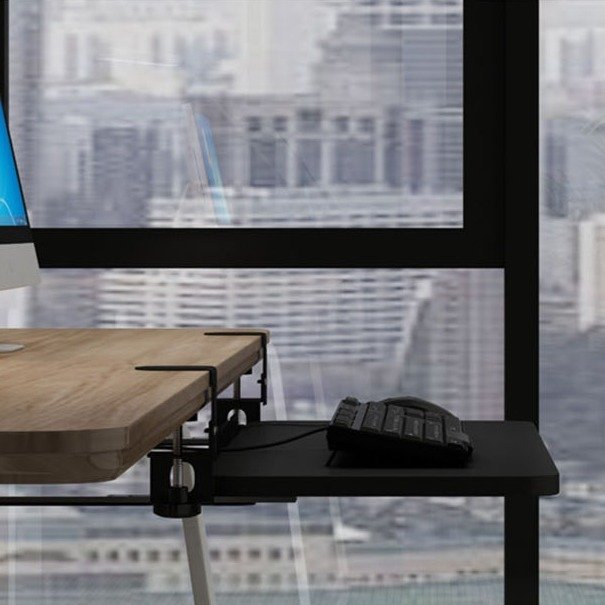 책상 팔걸이 확장 키보드 슬라이딩 거치대 65cm, 블랙, 1개 상세 이미지 2