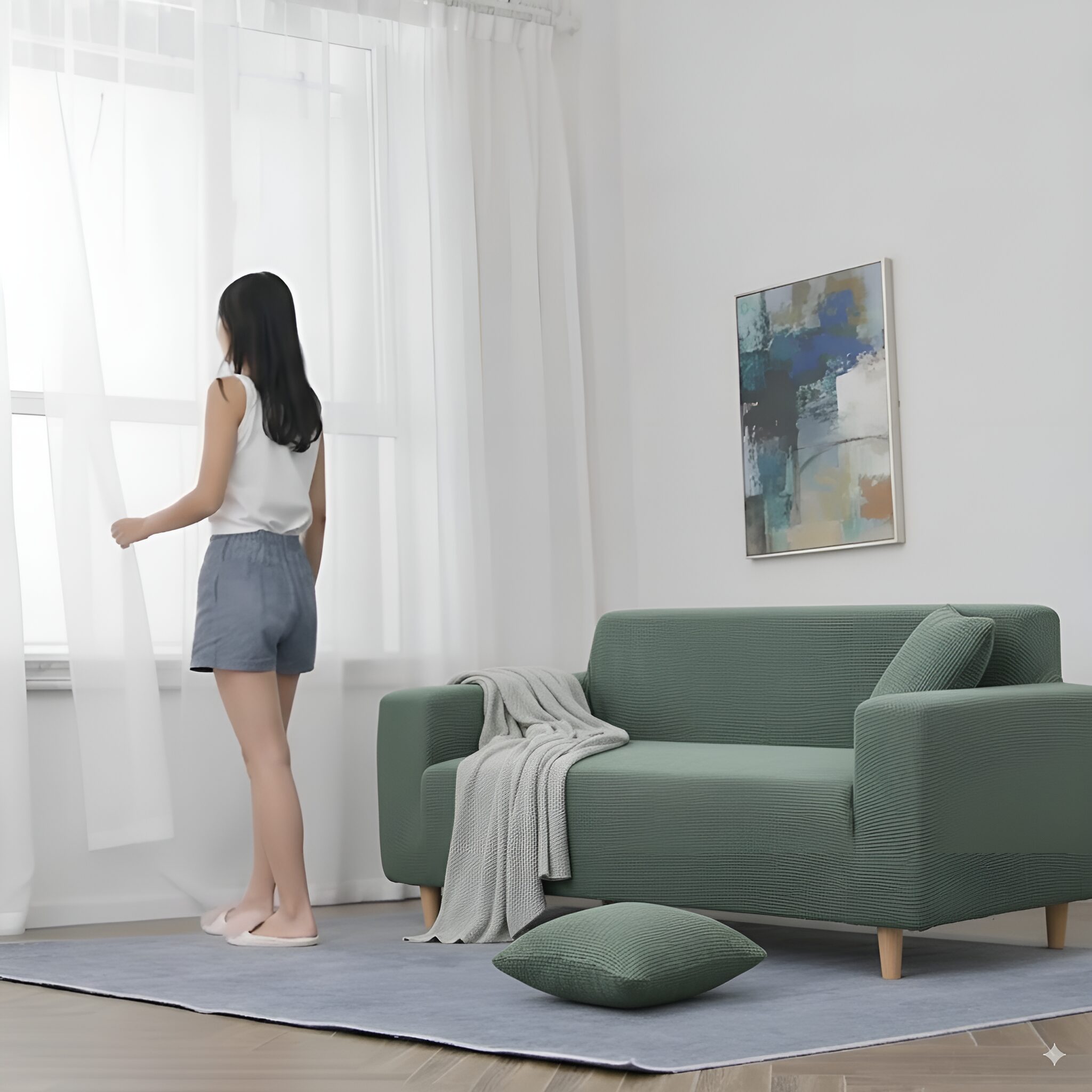 물세탁가능한소파커버 소파커버 프리미엄 쇼파커버 고탄력 쇼파 커버 미끄럼방지 소파 패드, 1개, 그린쿠폰할인 상세 이미지 1