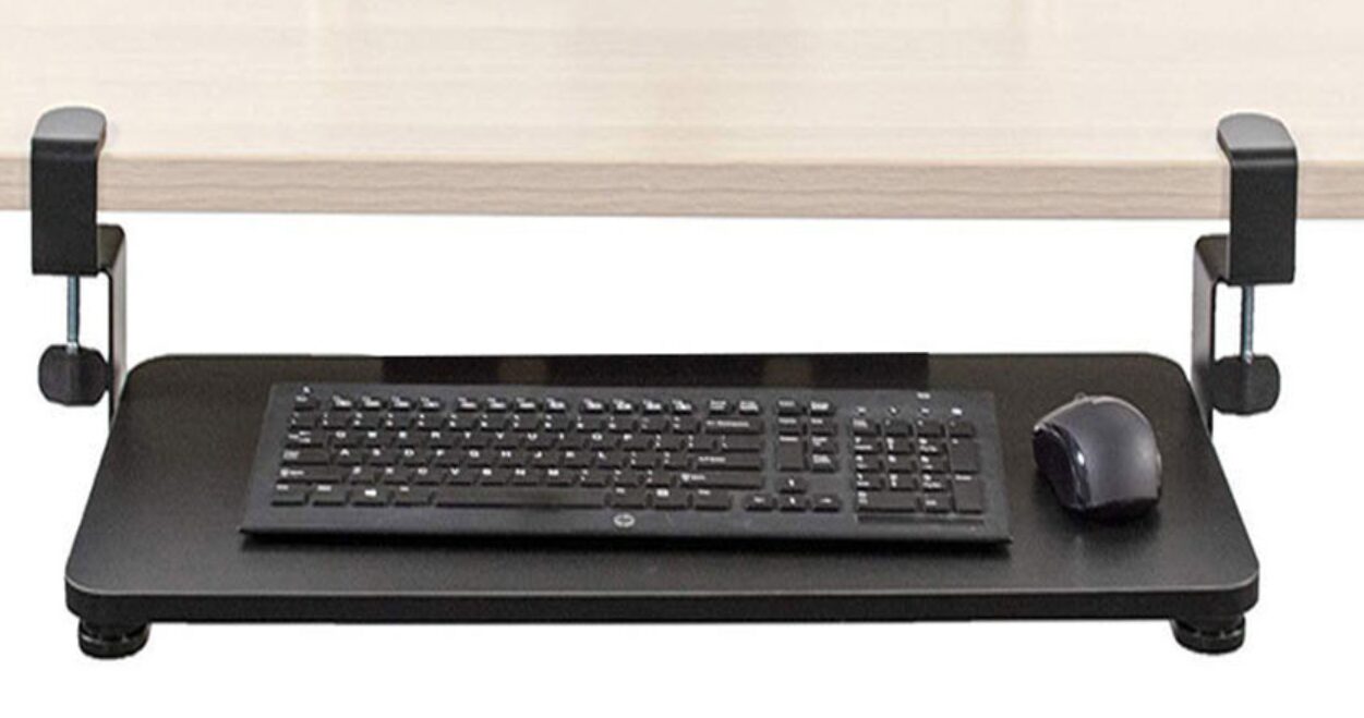 책상 팔걸이 확장 키보드 슬라이딩 거치대 65cm, 블랙, 1개 상세 이미지 2
