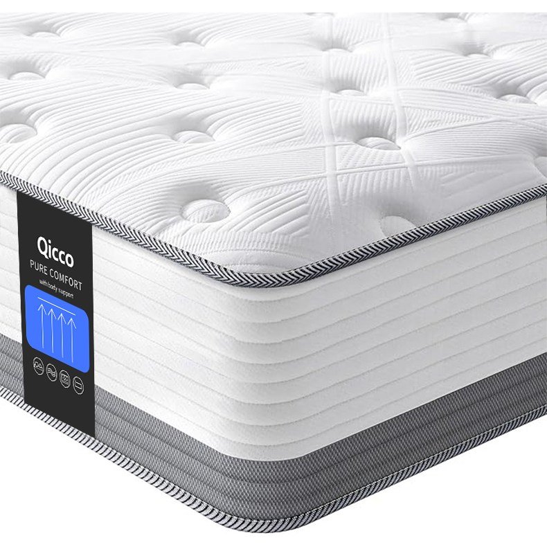 Qicco 침대 매트리스 무음 포켓스프링 바닥 매트리스, 20cm, 중간할인 상세 이미지 1