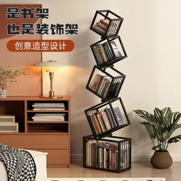 크리에이티브 코너 책장 바닥 선반 단철 인터넷 스타 특별한 모양 진열대 거실, 09 Layer 3 - White Rot 상세 이미지 1