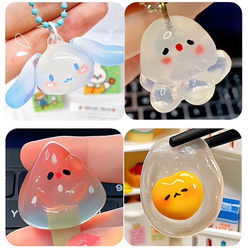 KC인증 미미무 집콕놀이 물라스틱 젤리플라 DIY 키링 만들기 키트, 1개, 퓨어화이트 100g+미니 아크릴 물감 12색할인 상세 이미지 2