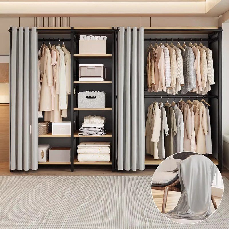 [H N Quality Home] 먼지방지 시스템 행거 2m 대형 철제 조립식 수납장 모듈형 인테리어할인 상세 이미지 2