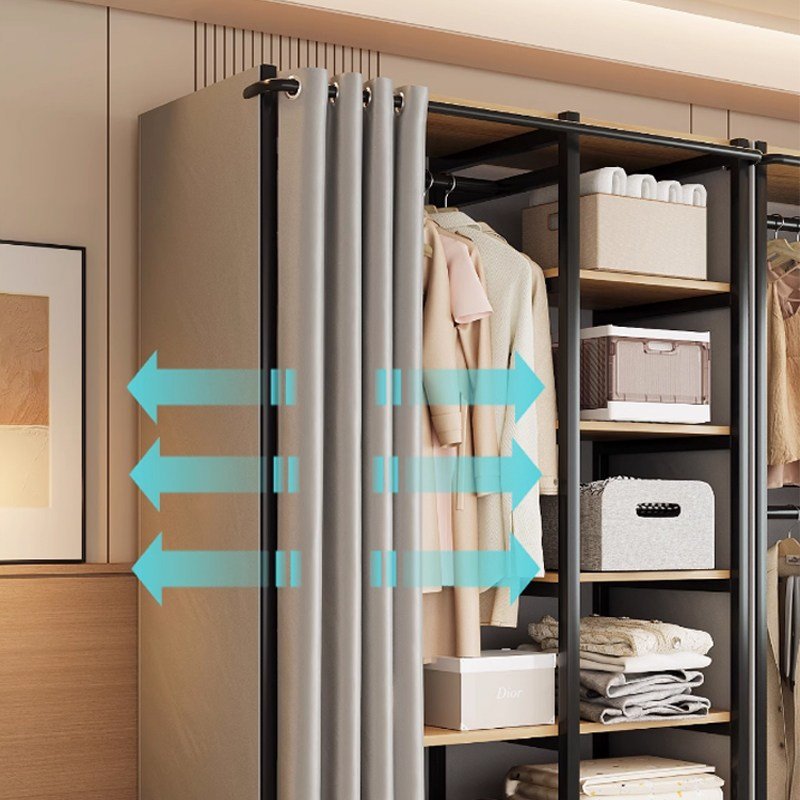[H N Quality Home] 먼지방지 시스템 행거 2m 대형 철제 조립식 수납장 모듈형 인테리어할인 상세 이미지 2