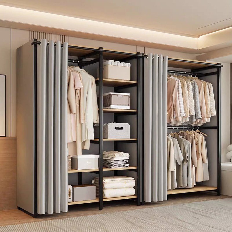 [H N Quality Home] 먼지방지 시스템 행거 2m 대형 철제 조립식 수납장 모듈형 인테리어할인 상세 이미지 2