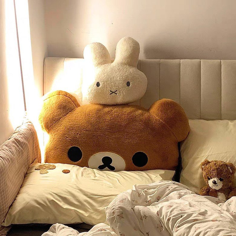 리락쿠마 인형쿠션 침대 머리맡 쿠션 대형 롱쿠션 상세 이미지 2