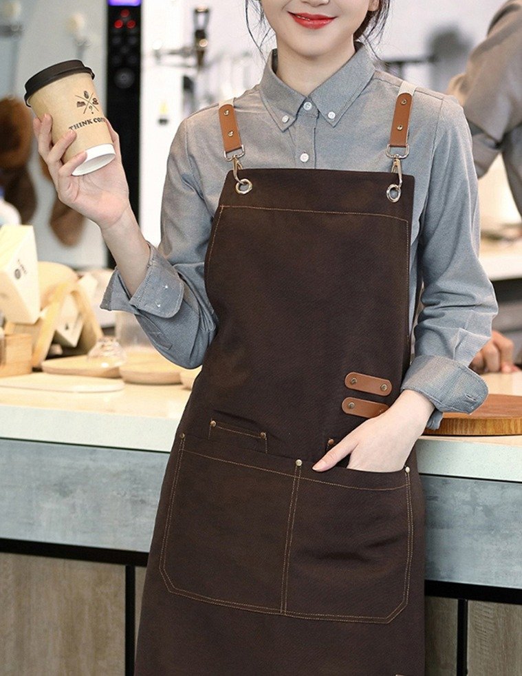 다퍼남 방수 캔버스 앞치마, 블랙, 1개 상세 이미지 1