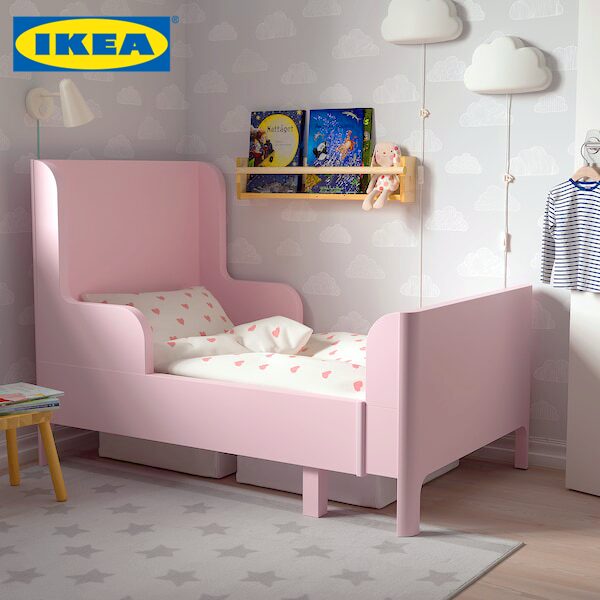 [IKEA]이케아 BUSUNGE 부숭에 길이조절 어린이침대 키즈침대 프레임, 화이트 상세 이미지 1