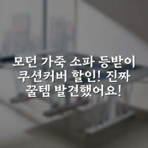 모던 가죽 소파 등받이 쿠션커버 할인! 진짜 꿀템 발견했어요!
